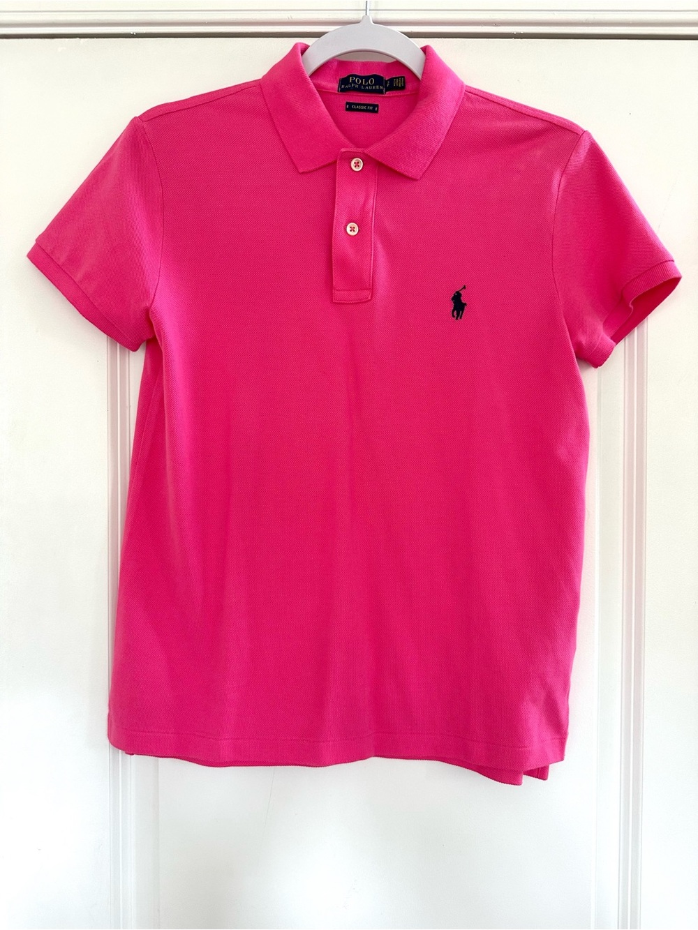 Polo Ralph Lauren Hot Pink Short Sleeve Polo Shirt Logo Preppy Small Classic Fit